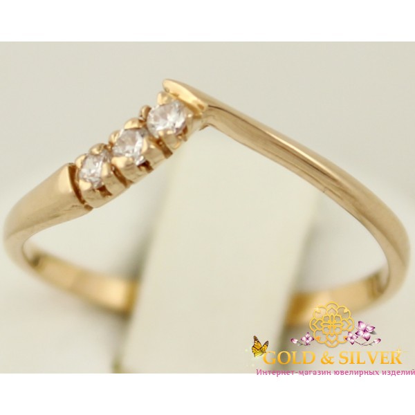 Золотое кольцо 585 проба. Женское Кольцо Излом. 1,45 грамма. kv088 , Gold & Silver Gold & Silver, Украина